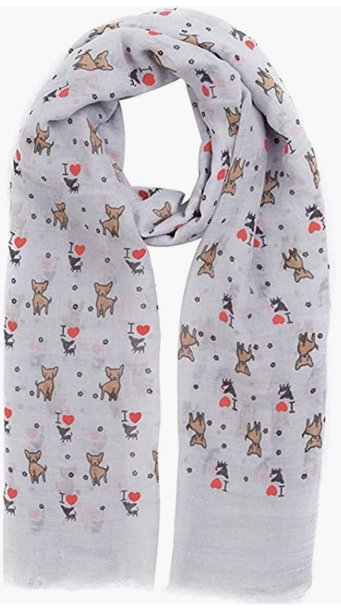 I love my puppy dog heart print scarf all seasons lovely soft scarf wraps shawl scarves