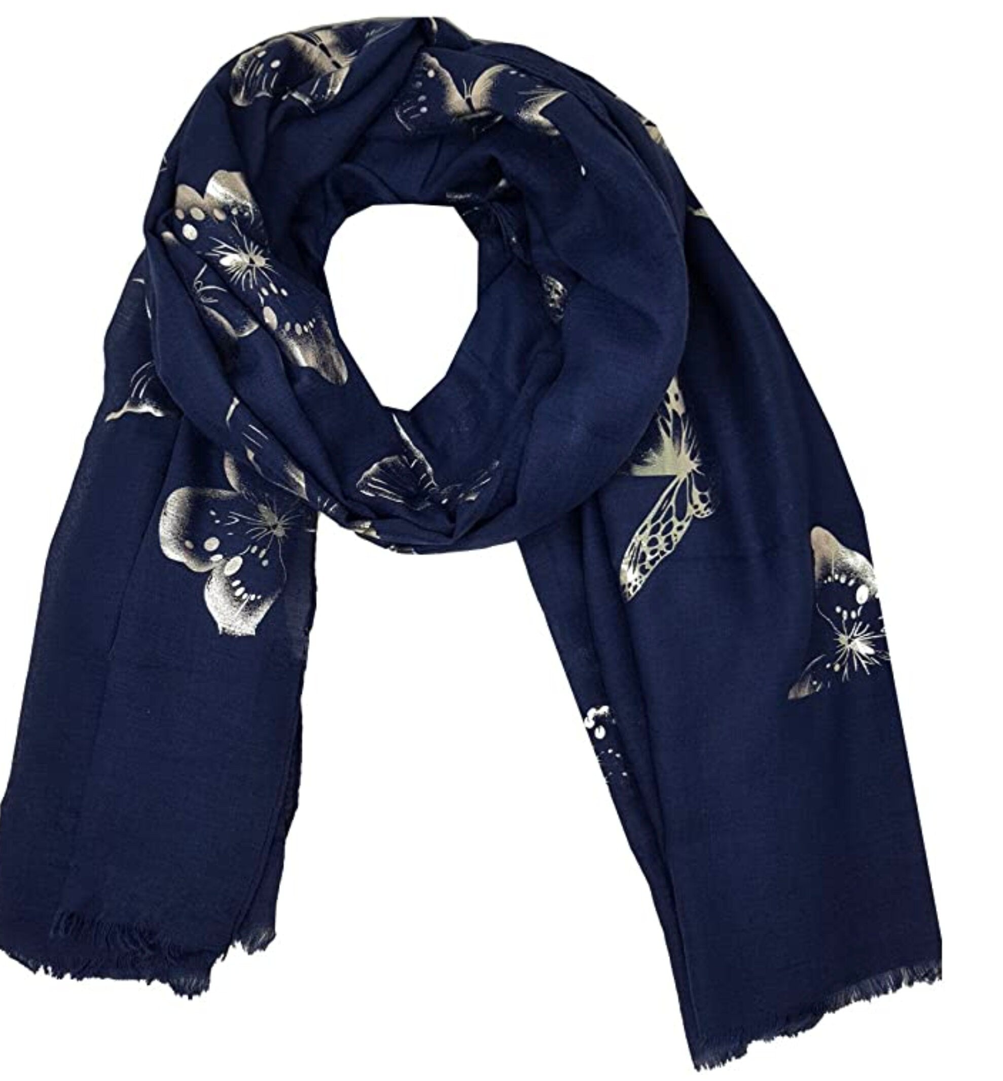 Butterfly Print Foil Ladies Glitter Celebrity Style Scarves Maxi, Scarf, Wrap, Sarong, shawls