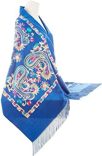 Beautiful Embroidered Pashmina Feel Wrap Scarf Scarves Stole Shawl Winter