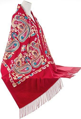 Beautiful Embroidered Pashmina Feel Wrap Scarf Scarves Stole Shawl Winter