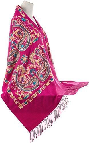 Beautiful Embroidered Pashmina Feel Wrap Scarf Scarves Stole Shawl Winter