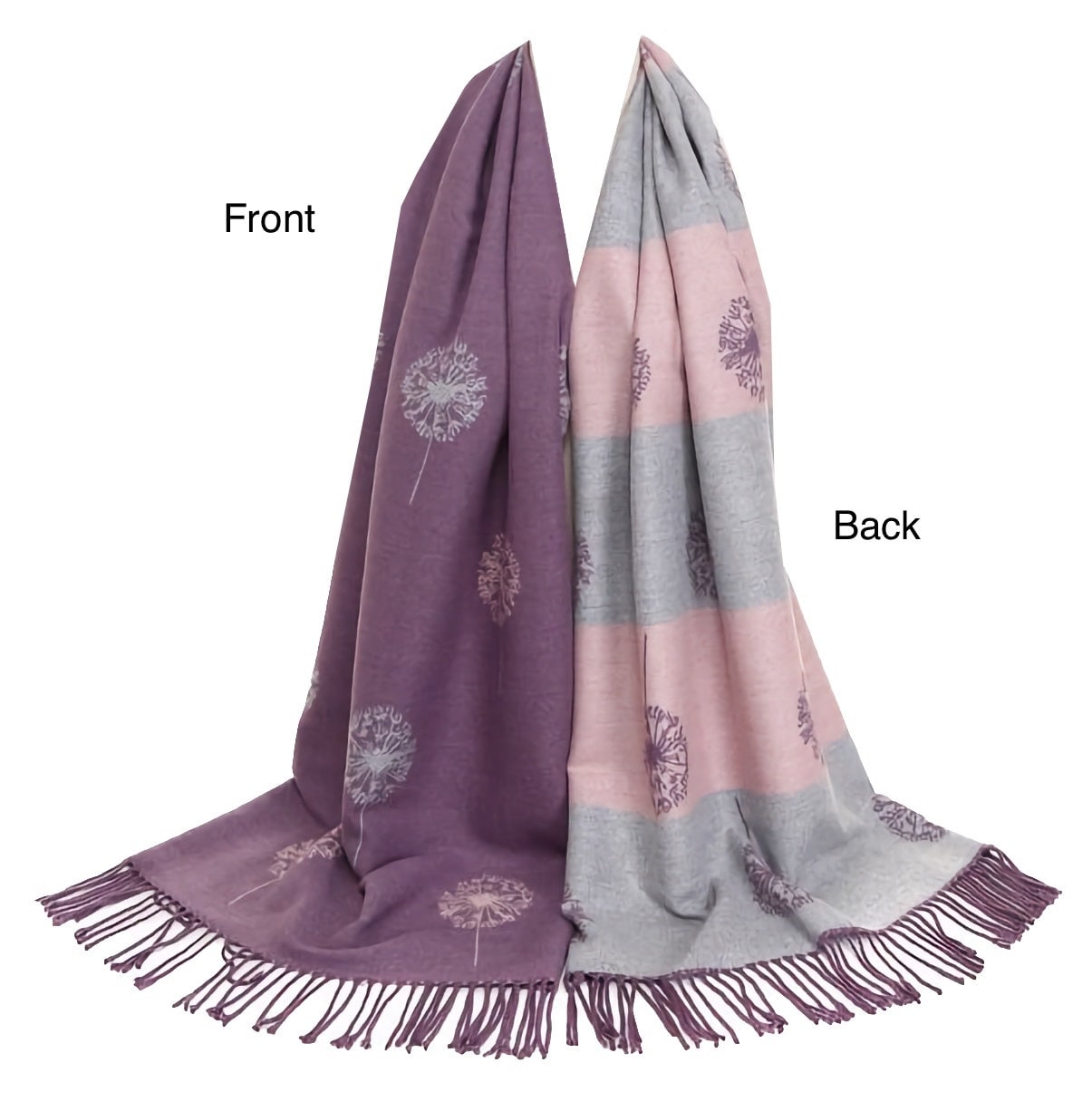 Lavender WINTER WARMER Reversible Thick Long Dandelion Print Fashion Scarf Blanket Wrap thick extra long cape shawl Perfect Gift For Her
