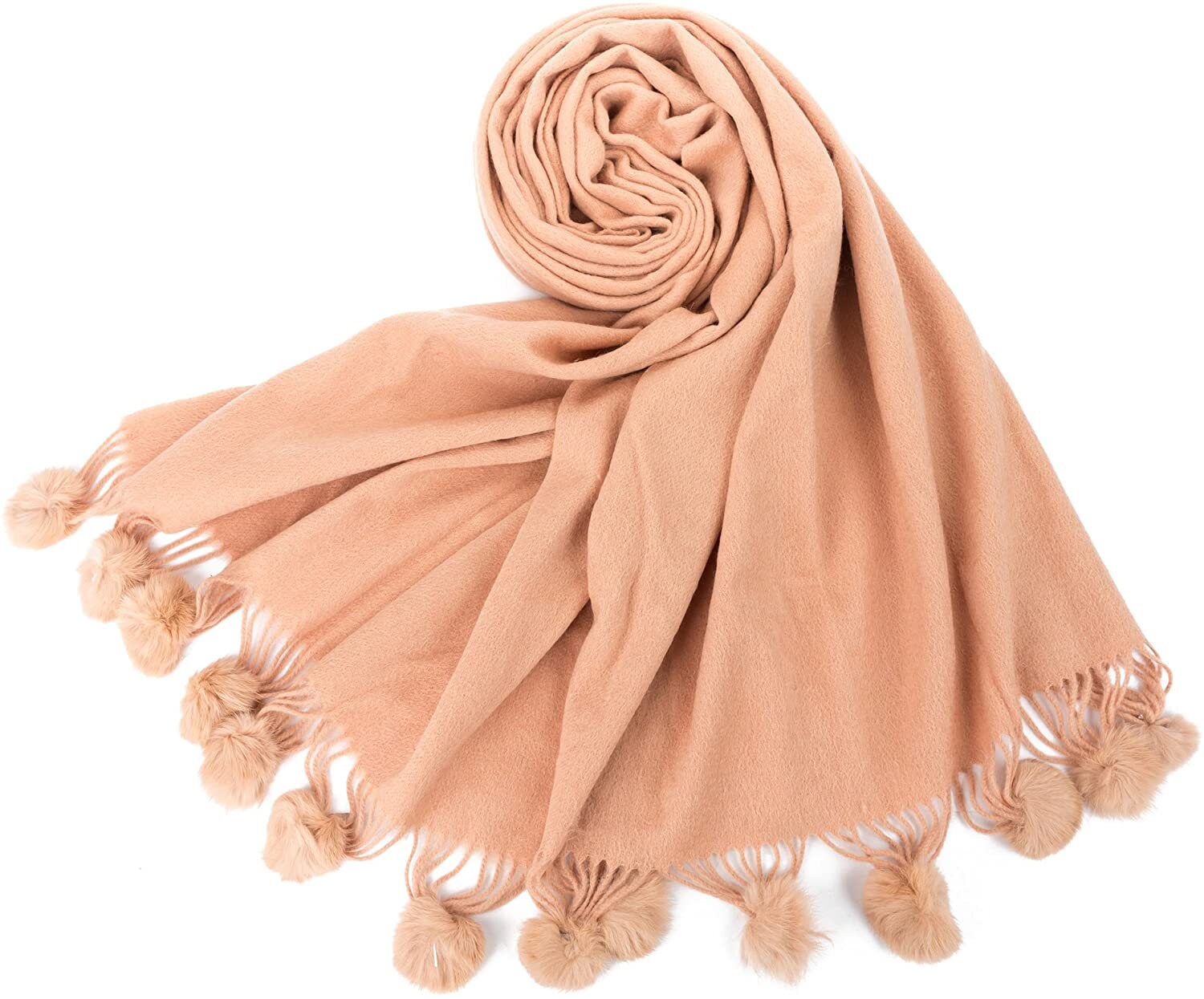 Chic and Toasty Fashionable Comfort Women's Winter Blanket Shawl with Pom Poms