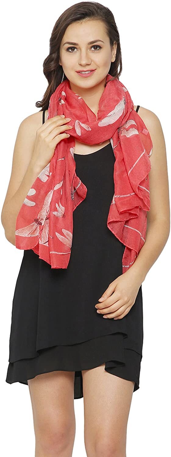 World of shawls Dragonfly Print Women's Scarf Large Size