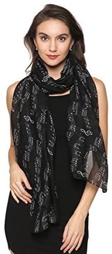 Music Print, Musical Note Printed Scarves, Large Size Fashion Scarf Wrap Sarong Shawl Fantastic Gift