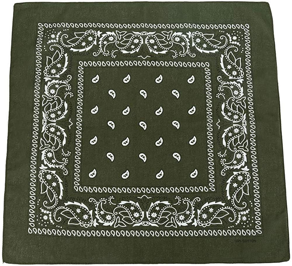 World of Shawls Cotton Paisley Bandanas Headband Scarf Print, Fashion Hair Accessory, Sports, Multifunctional