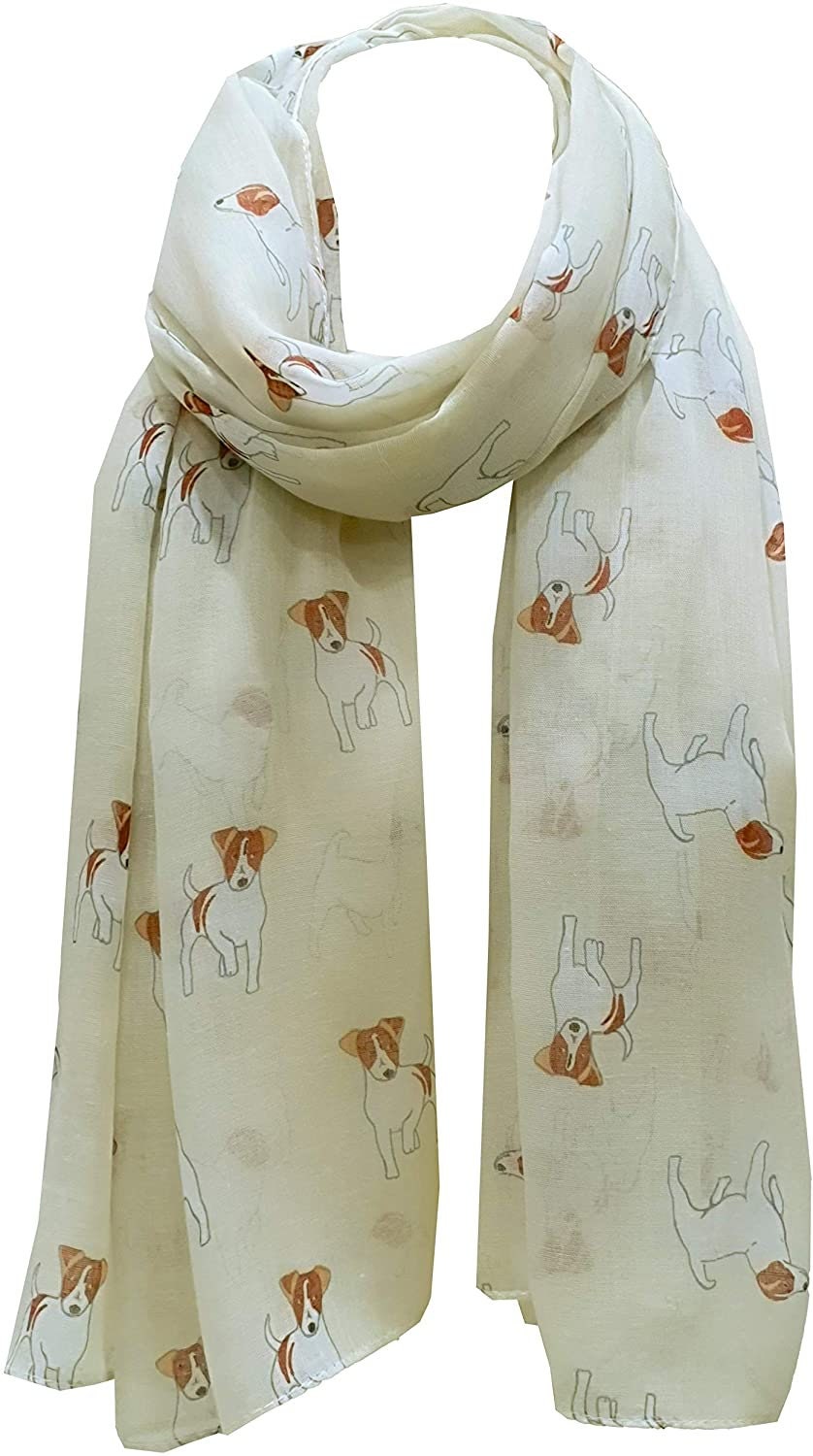 Jack Russell Dog Print Scarf - All Seasons Lovely Soft Scarf Wraps Shawl Scarves