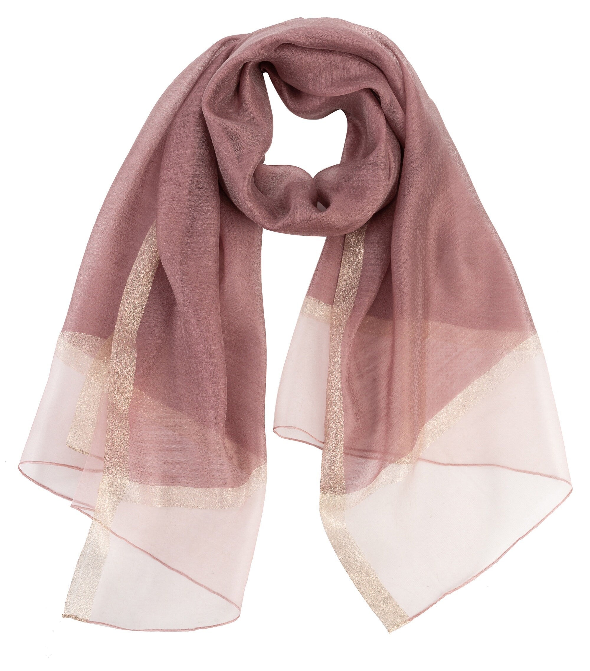 Sheer Classy Elegant Scarf Wrap Ideal for Party Event Occasion Gift - Lavender / Gold