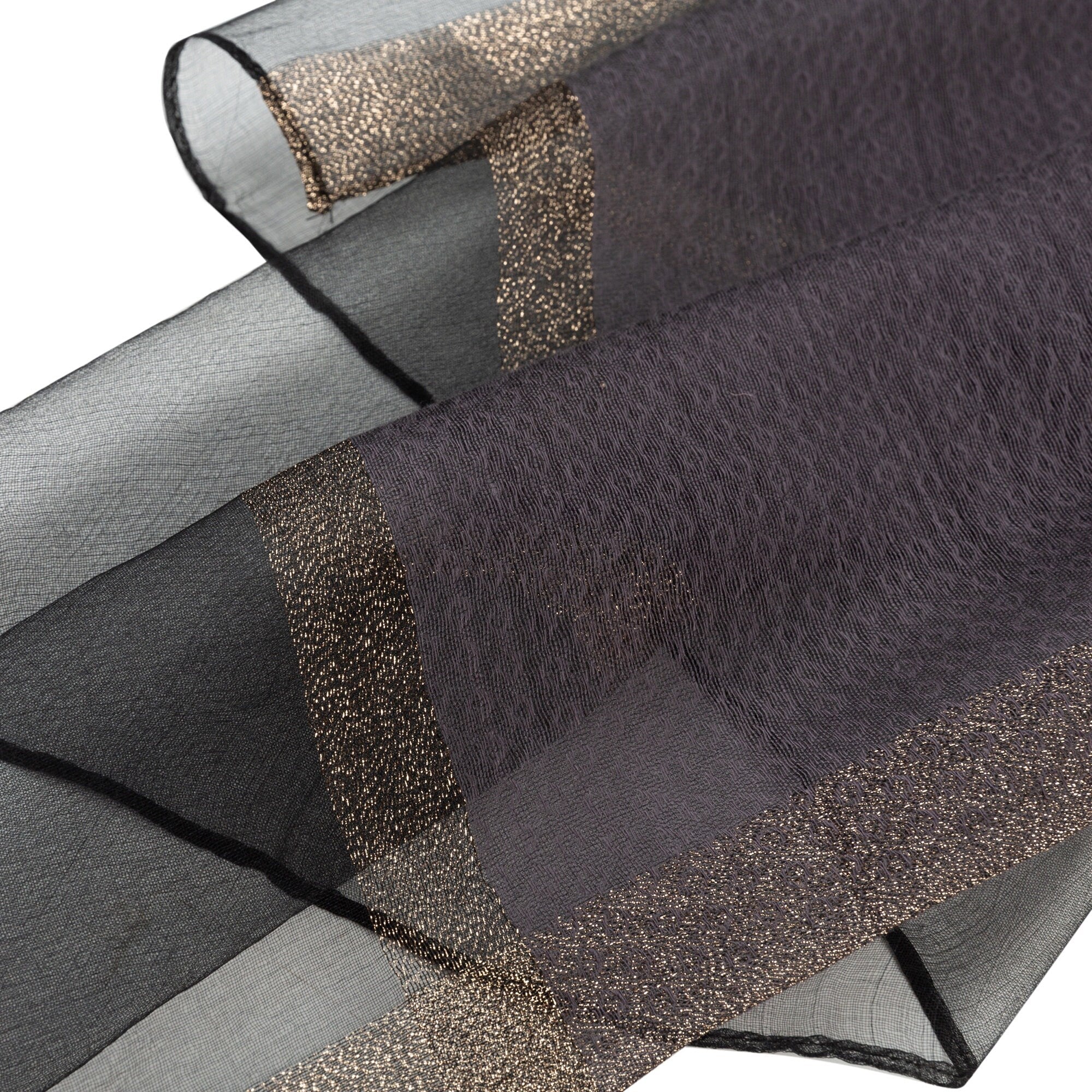 Sheer Classy Elegant Scarf Wrap Ideal for Party Event Occasion Gift - Grey / Black