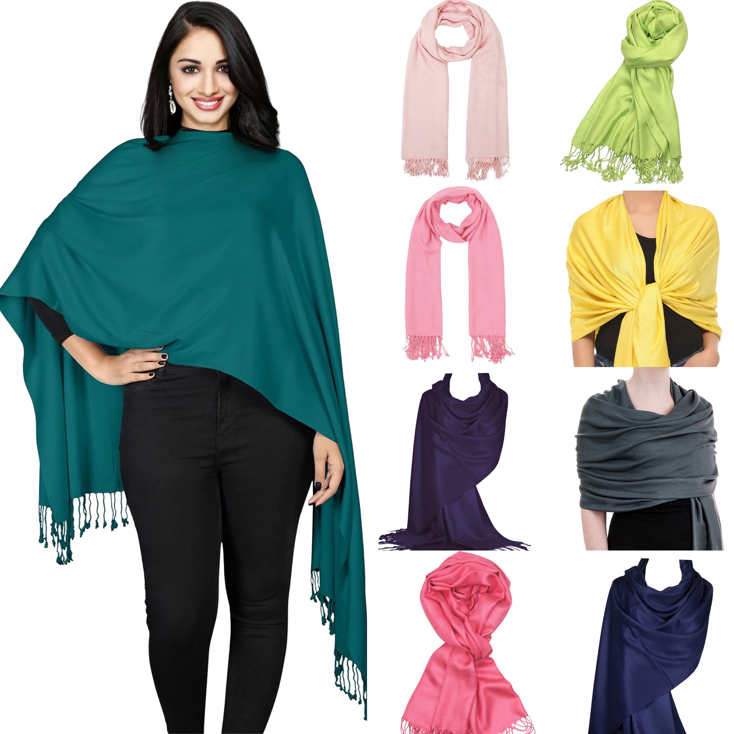 New Pashmina Scarf Wrap For Bridesmaid Bridal Wedding Shawl Gifts for Her Mum Grandma Wife Girlfriend Ladies Women Scarves