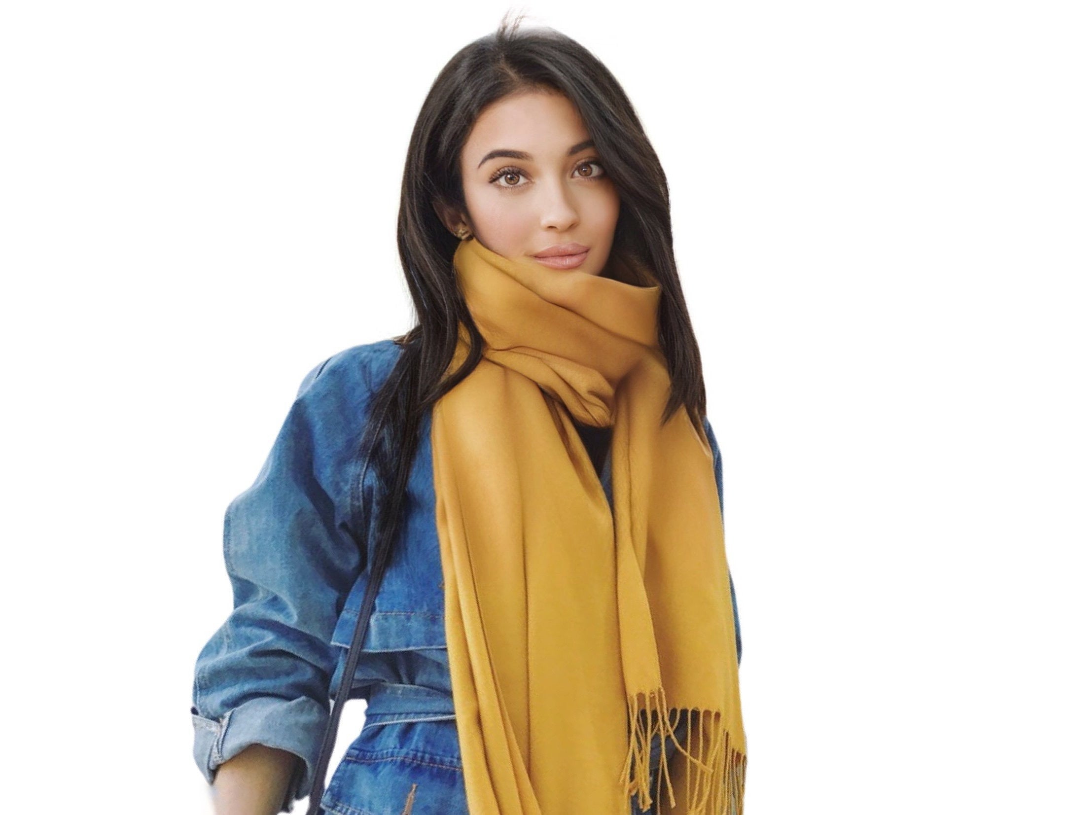 Mustard Winter Warm Cashmere Feel Wrap Blanket Shawl Scarf Warm Soft Cozy