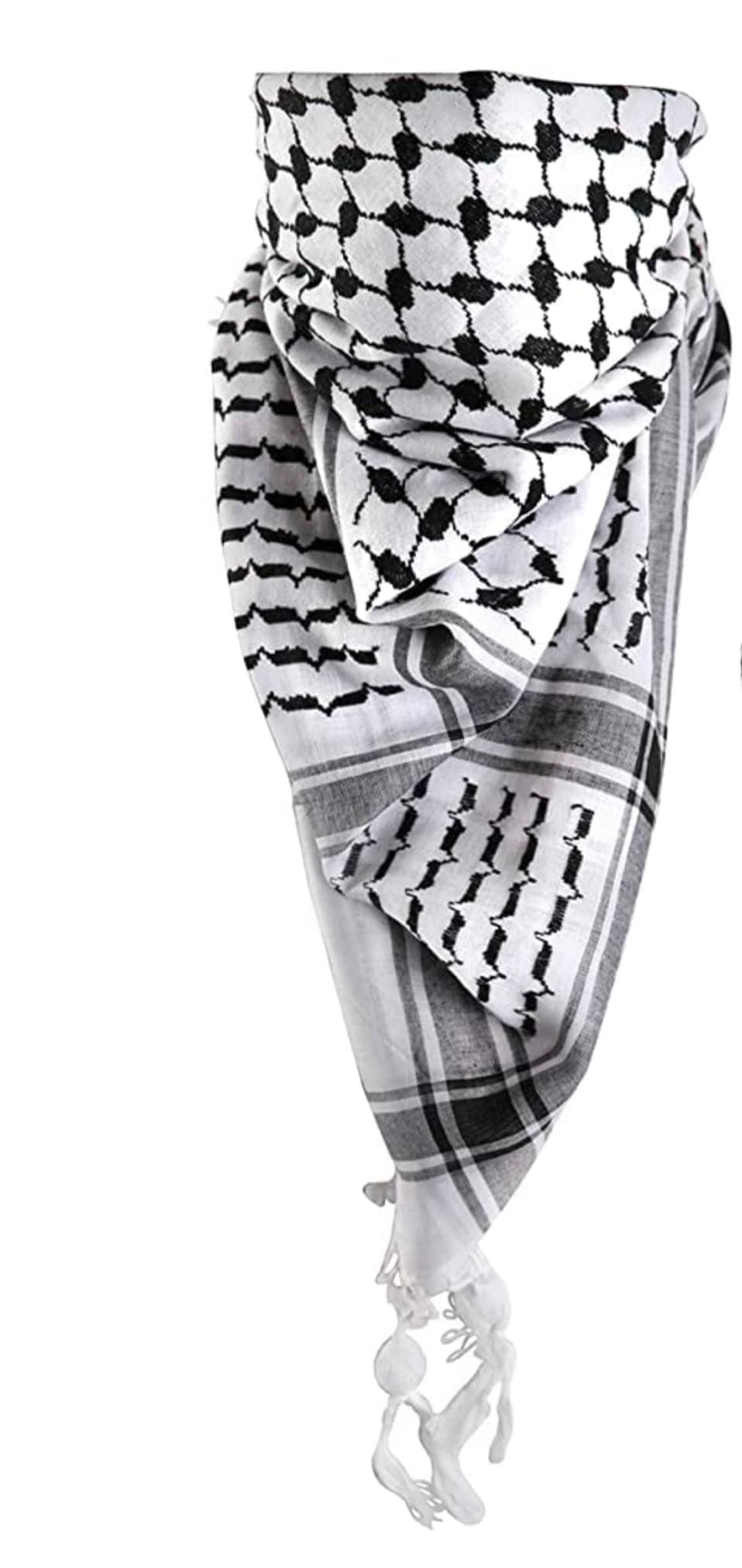 Scarf Military Shemagh Desert Palestinian Arafat Tactical Desert Keffiyeh Head Neck Cotton Arab Wrap with Tassel