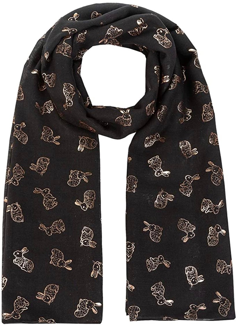 New Sparkling Bunny Rabbit Print Ladies Celebrity Style Scarves Maxi, Scarf, Wrap, Sarong, Shawls