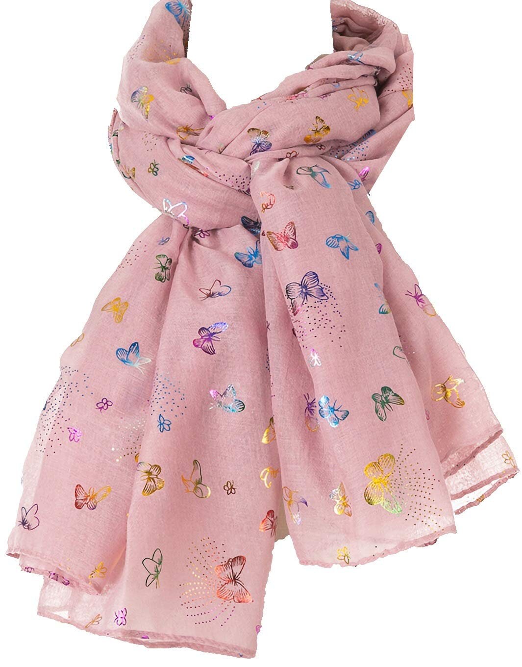 New Multi Colour Glitter Butterfly Print Ladies Celebrity Style Scarves Maxi, Scarf, Wrap, Sarong, shawls