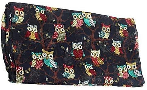 New Ladies Women's Owl on Branch Print Scarf Scarves Maxi Wrap Sarong shawl