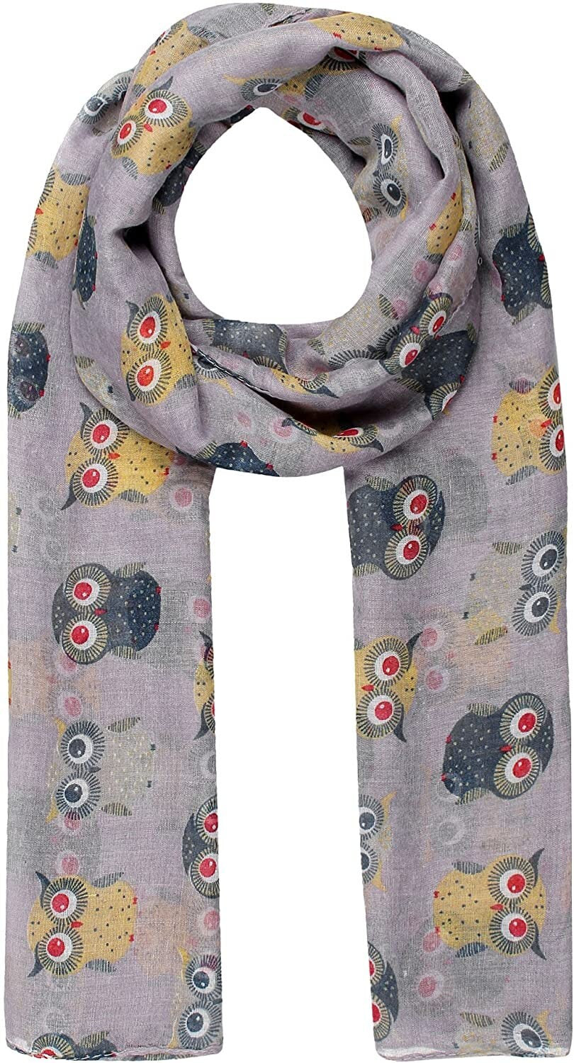 New Ladies Women's Owl on Branch Print Scarf Scarves Maxi Wrap Sarong shawl