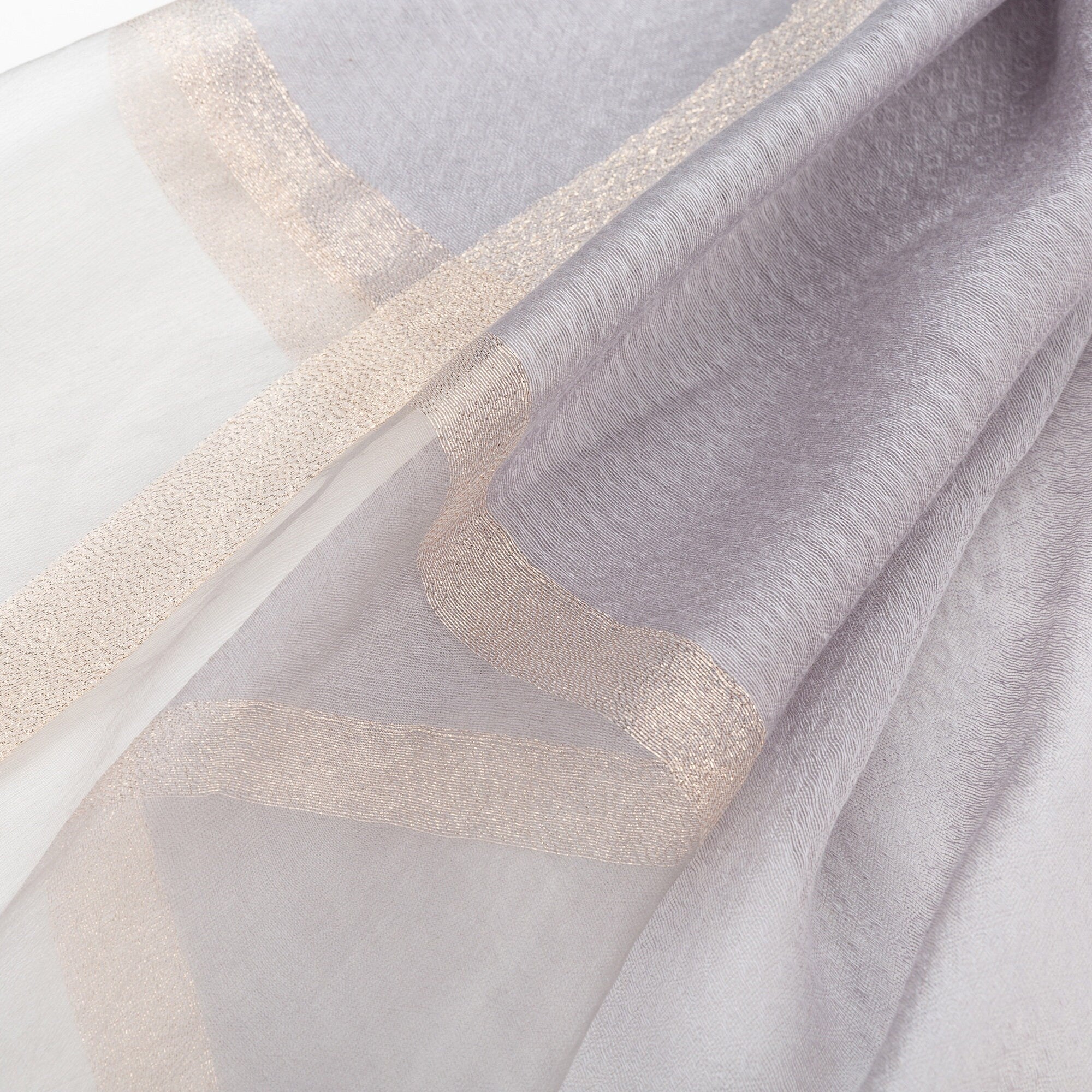 Sheer Classy Elegant Scarf Wrap Ideal for Party Event Occasion Gift - Silver / Gold