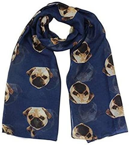 Pug Dog print Scarf Wrap Shawl Soft Ladies Girls