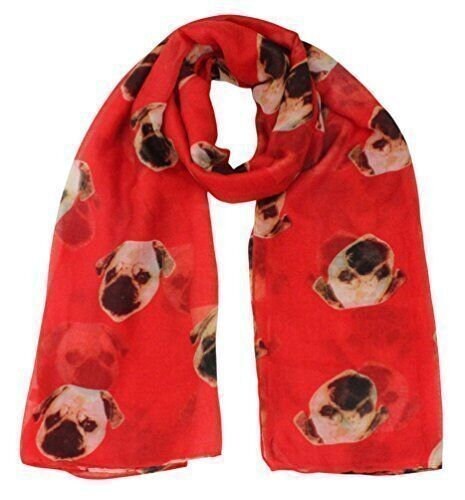 Pug Dog print Scarf Wrap Shawl Soft Ladies Girls