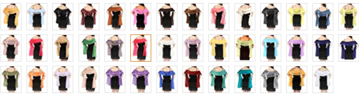 Silky Iridescent Scarf Wrap Stole Shawl For Wedding Bridal Bridesmaids Evening Wear Prom & Parties