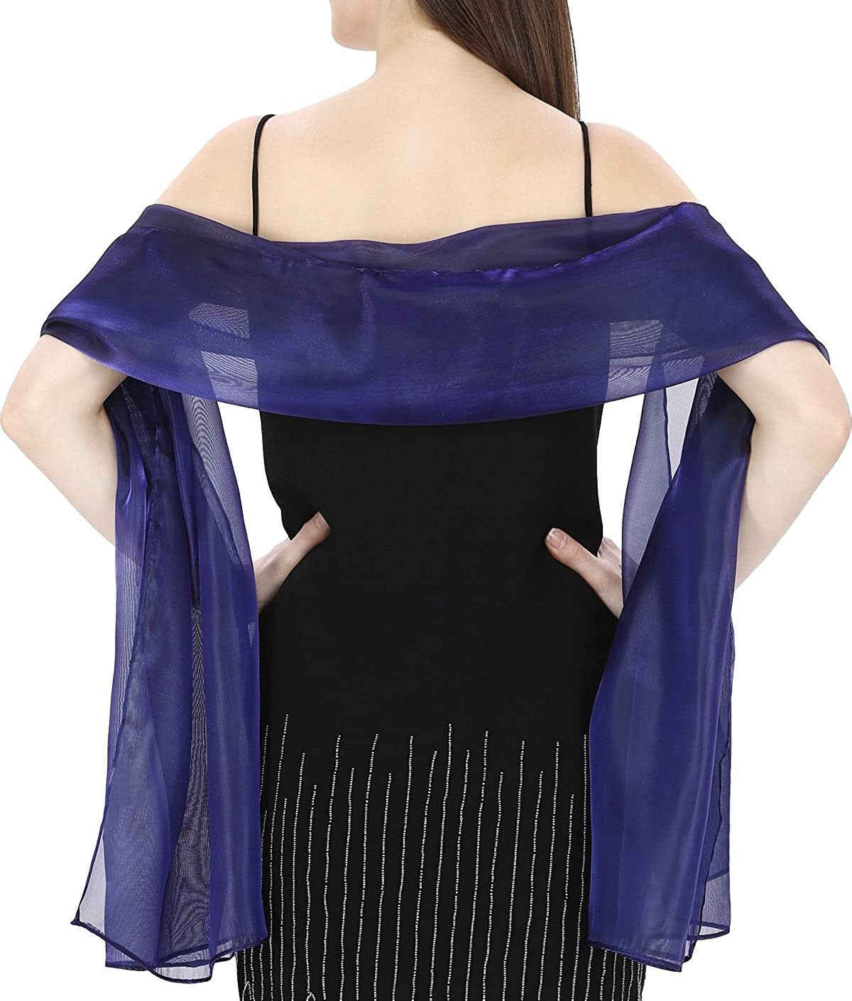 Silky Iridescent Scarf Wrap Stole Shawl For Wedding Bridal Bridesmaids Evening Wear Prom & Parties