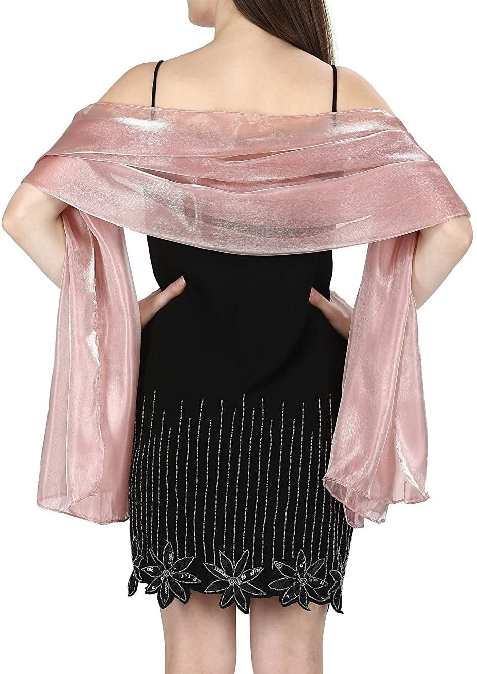 Silky Iridescent Scarf Wrap Stole Shawl For Wedding Bridal Bridesmaids Evening Wear Prom & Parties