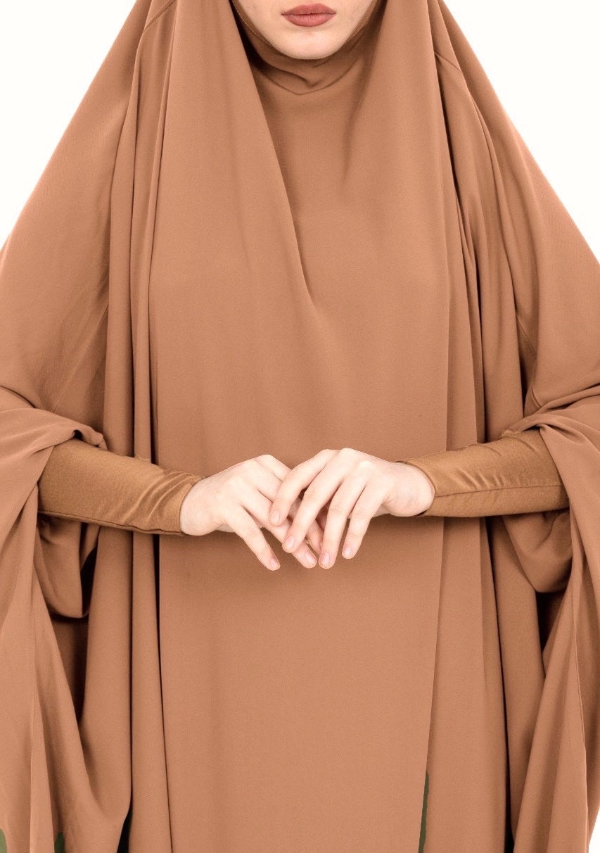 Modest Wear Full Length One Piece Jilbab Abaya with Head Tie Back & Jersey Cuff Sleeves Premium Quality Eid Hajj Umrah Women Ladies Gift