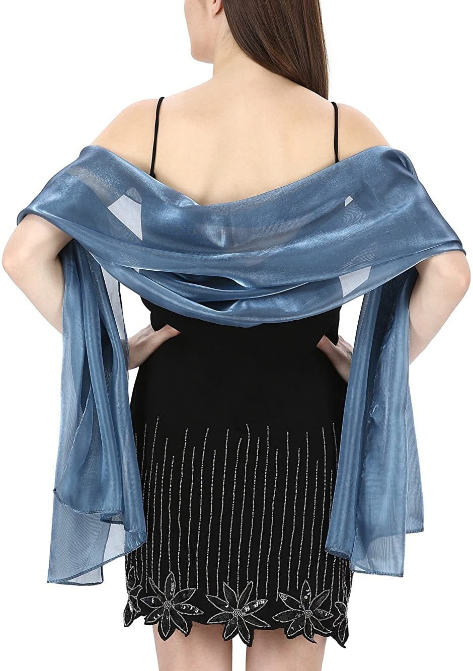 Silky Iridescent Scarf Wrap Stole Shawl For Wedding Bridal Bridesmaids Evening Wear Prom & Parties