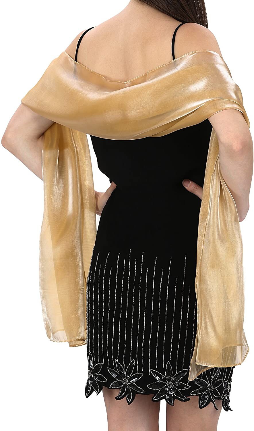 Silky Iridescent Scarf Wrap Stole Shawl For Wedding Bridal Bridesmaids Evening Wear Prom & Parties
