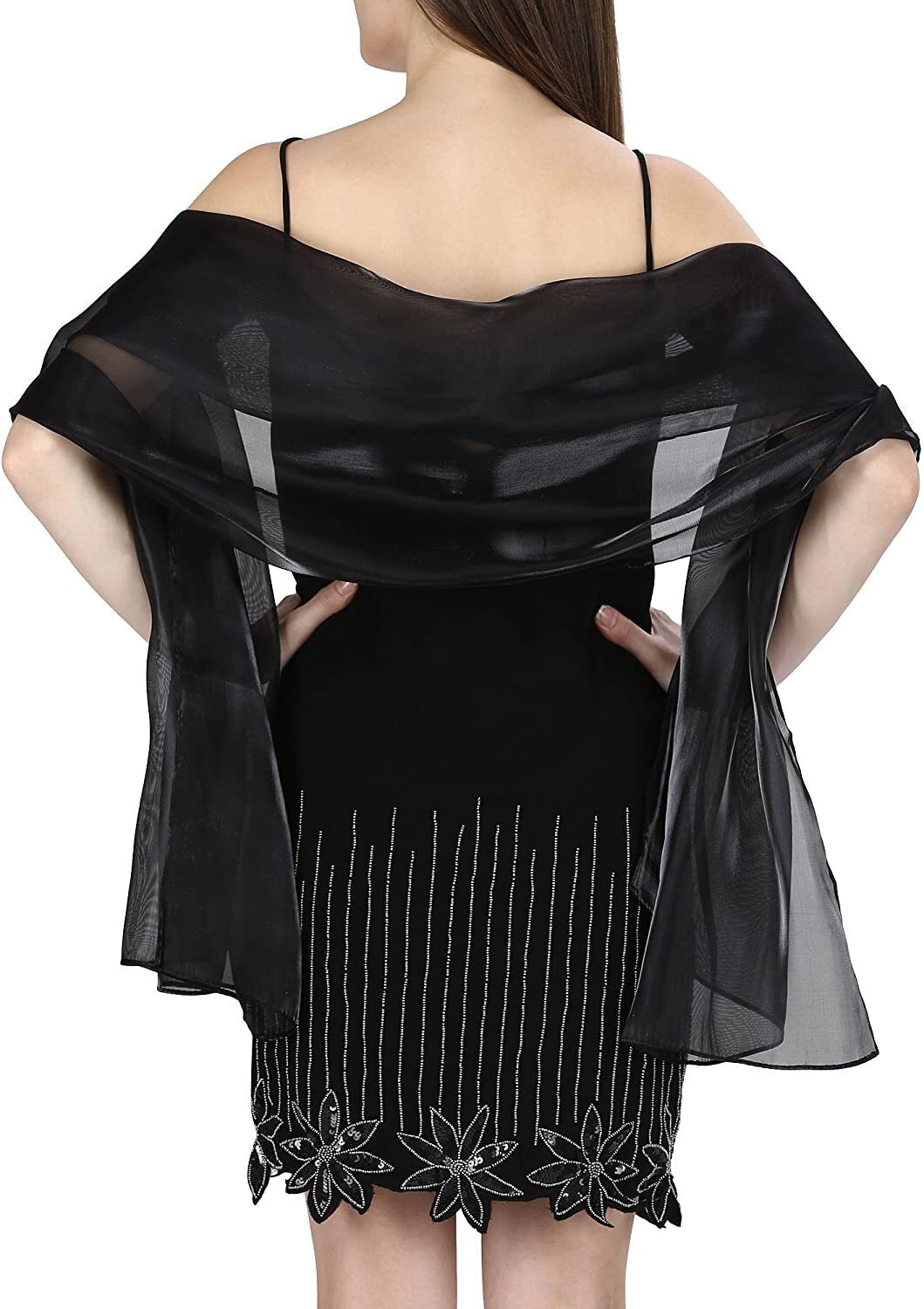 Silky Iridescent Scarf Wrap Stole Shawl For Wedding Bridal Bridesmaids Evening Wear Prom & Parties
