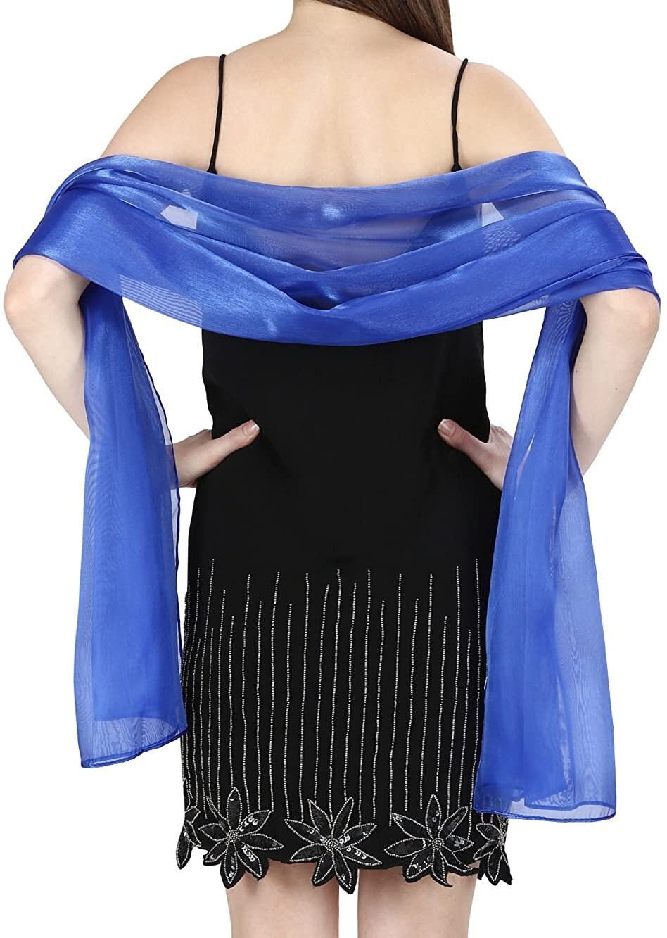 Silky Iridescent Scarf Wrap Stole Shawl For Wedding Bridal Bridesmaids Evening Wear Prom & Parties