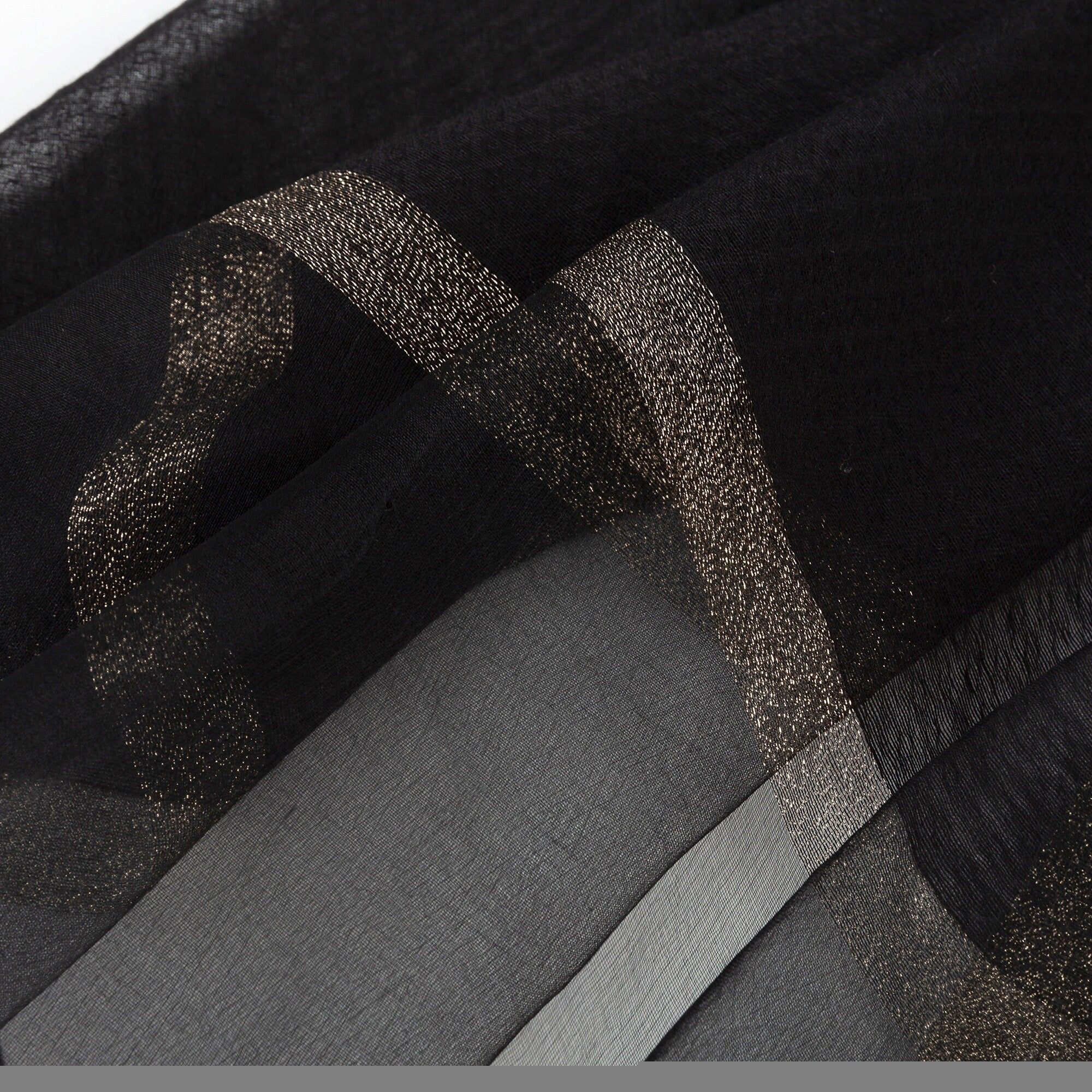 Sheer Classy Elegant Scarf Wrap Ideal for Party Event Occasion Gift - Black / Gold- LAST ONE !