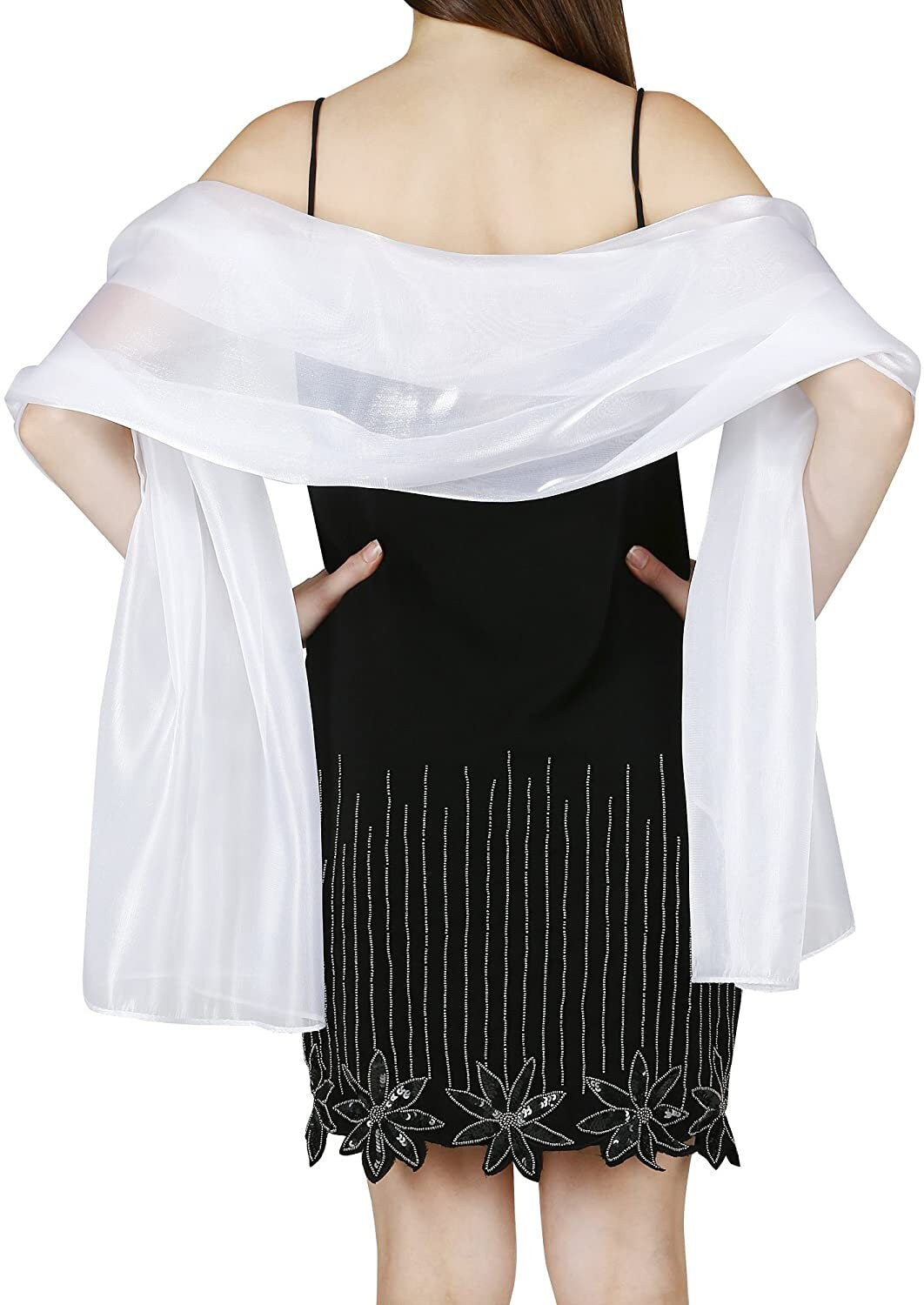 Silky Iridescent Scarf Wrap Stole Shawl For Wedding Bridal Bridesmaids Evening Wear Prom & Parties