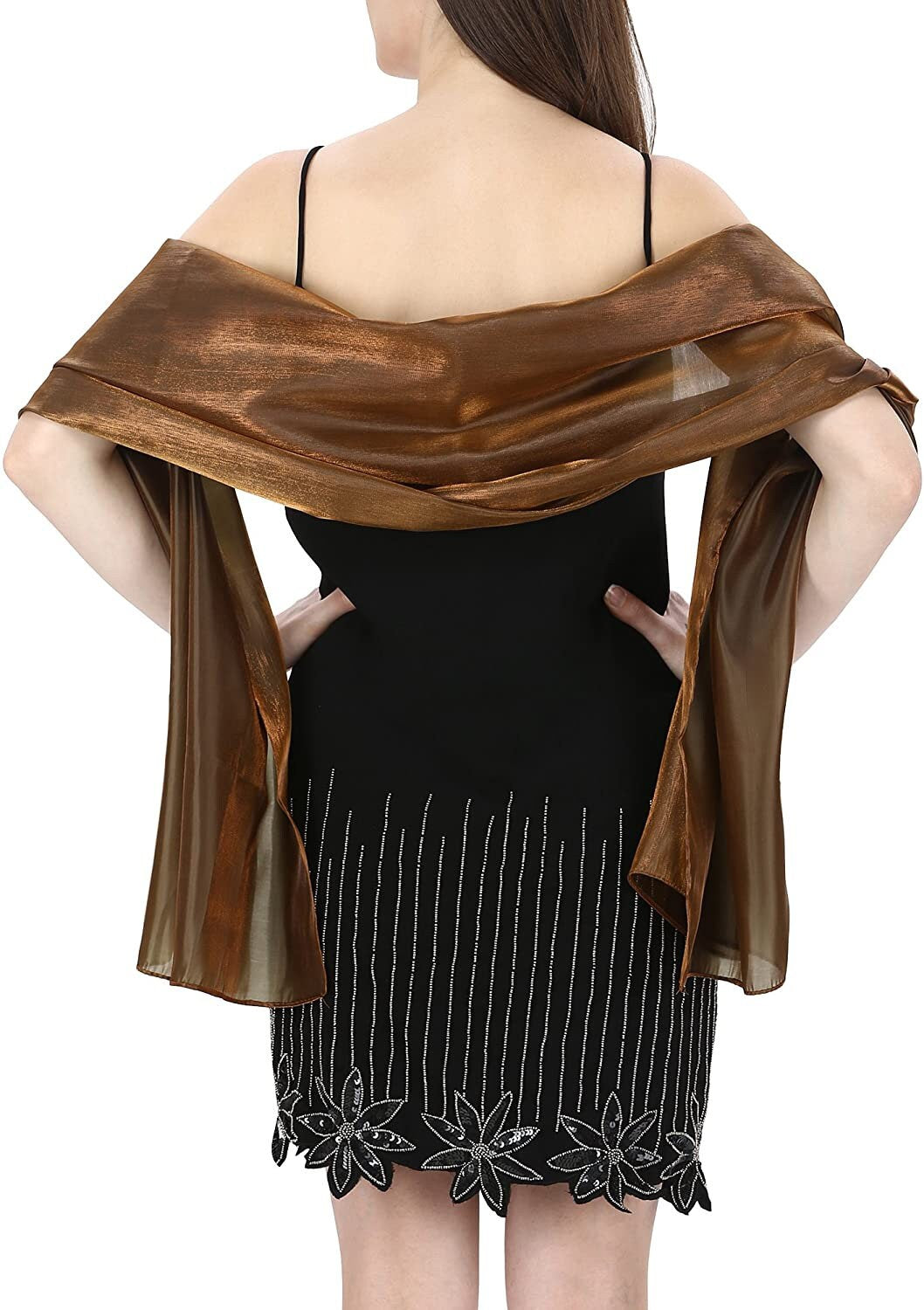 Silky Iridescent Scarf Wrap Stole Shawl For Wedding Bridal Bridesmaids Evening Wear Prom & Parties