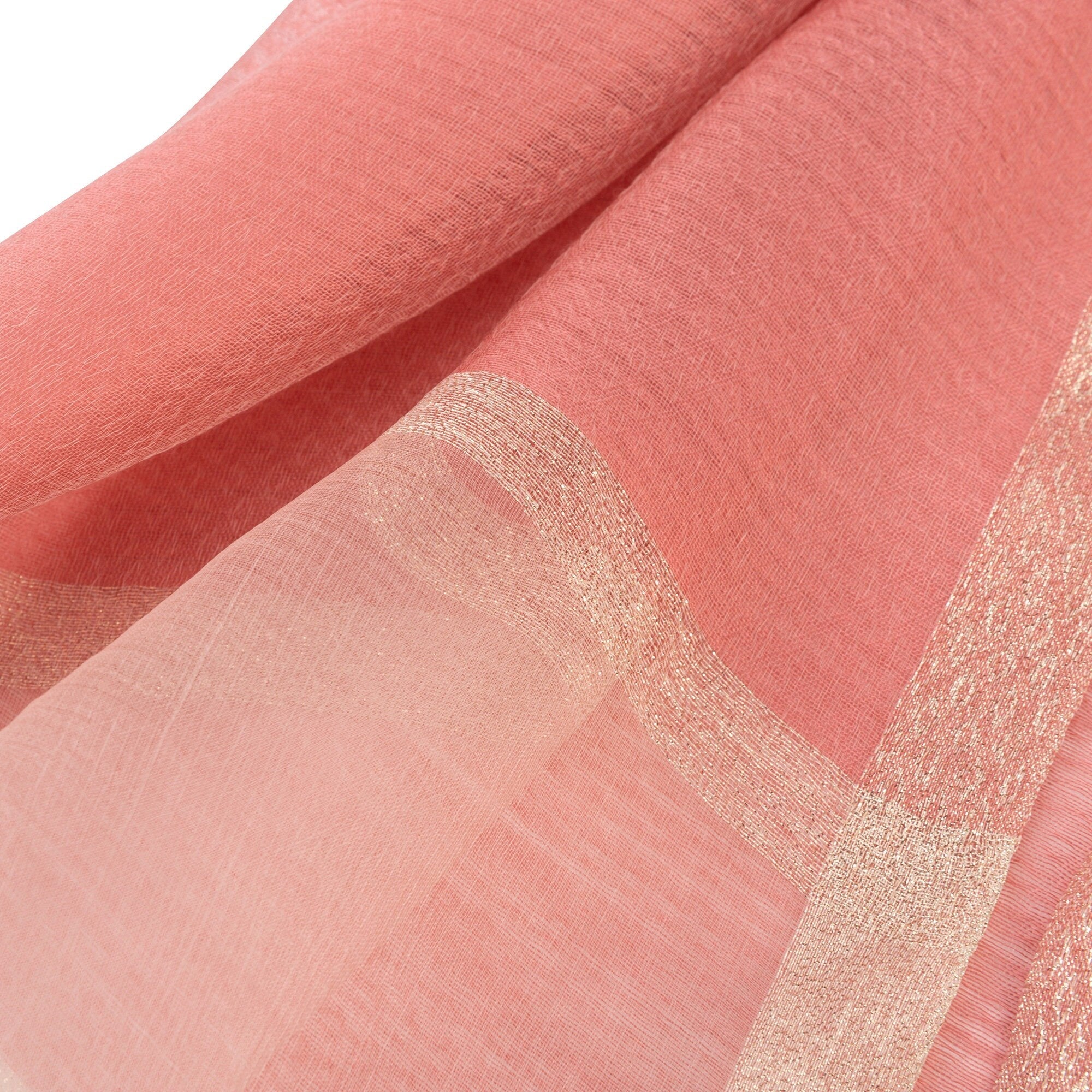 Sheer Classy Elegant Scarf Wrap Ideal for Party Event Occasion Gift - Dusky Pink / Gold