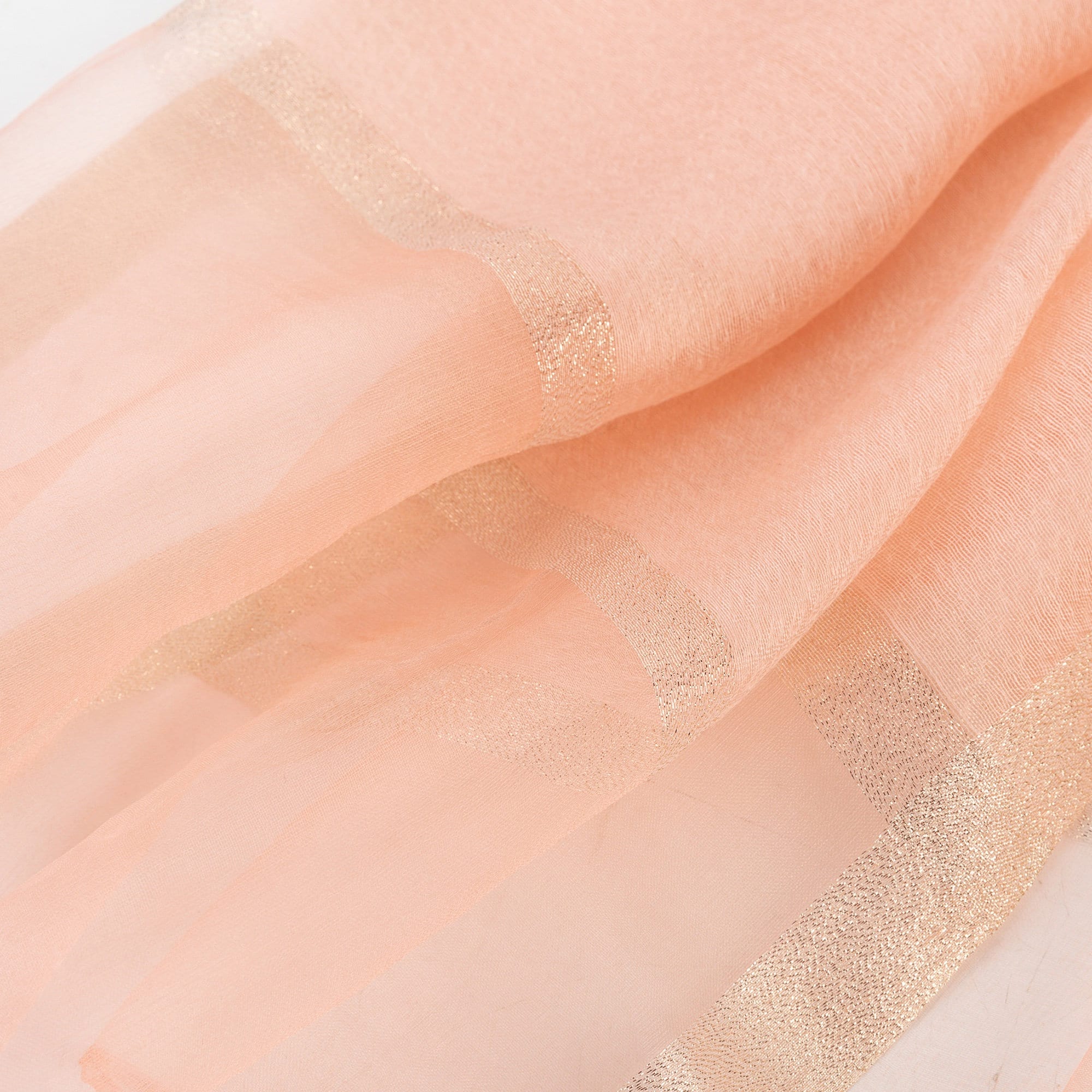 Sheer Classy Elegant Scarf Wrap Ideal for Party Event Occasion Gift - Peach / Gold