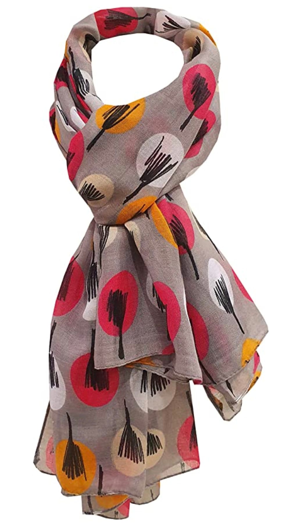 Ladies Womens Sketch Tree Print Scarf Scarves Maxi Sarong